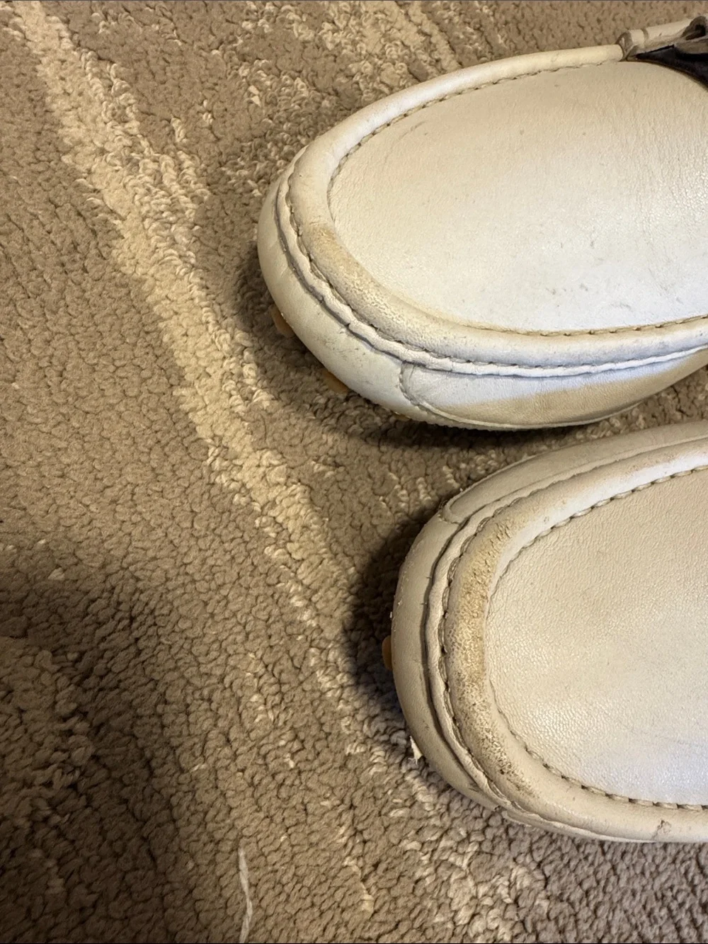 Gucci White Leather Loafers with Bamboo Bit and Web Stripe